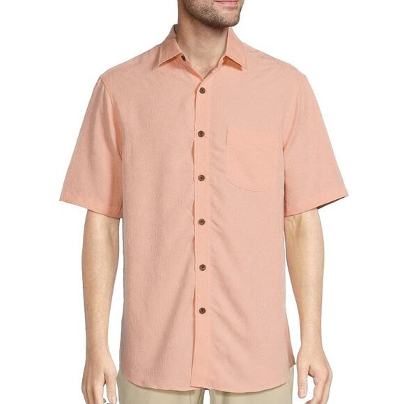 Carribbean Palm Paradise Jacquard Boxy Camp shirt Men's Shirt Resort Wear - Picture 1 of 11